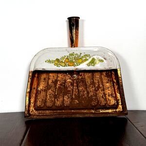 Vintage Ballonoff Copper Dust Pan Vegetable Floral Design Kitchen Wall Decor
